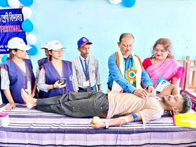 A mega blood donation camp was organized to mark a special NSS camp at Mahatma Gandhi Memorial School in Agartala on November 18.